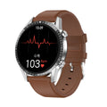 Round smartwatch with Bluetooth calling on wrist, showing dark colour option with fitness tracking display