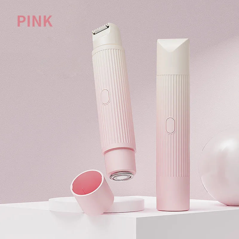 Digital display women's hair removal shaver in gradient purple colour with USB charging port