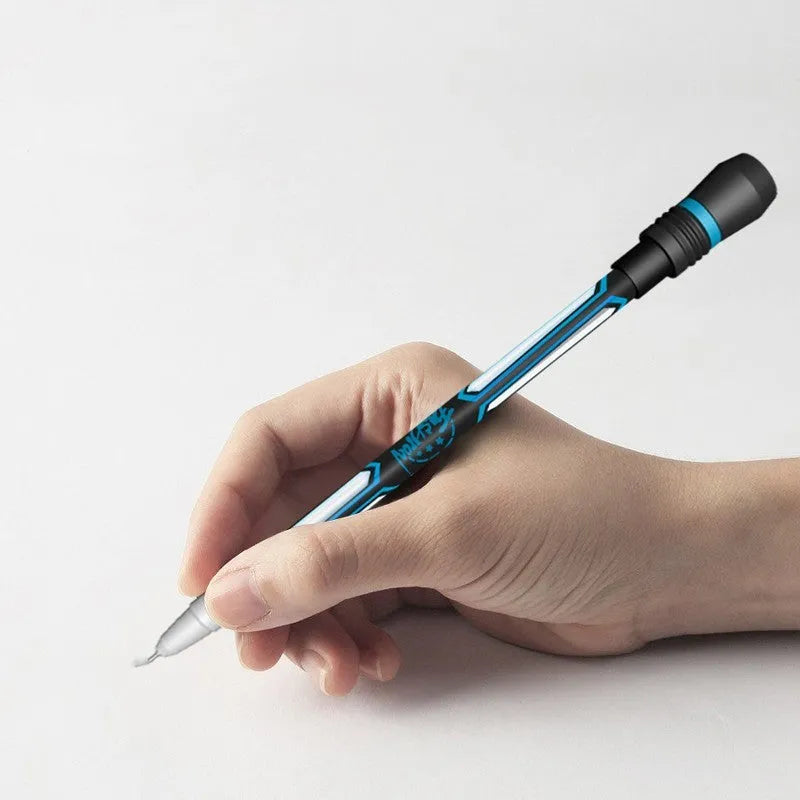 Frosted silica gel anti-slip rotary pen with 0.35mm tip shown in random colour