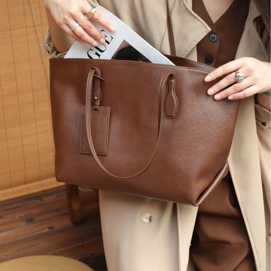 Women's top grain leather crossbody handbag, 35x17x30cm horizontal square shape, zippered, available in four colours