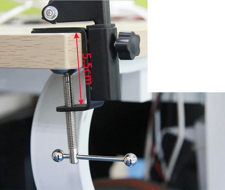 Adjustable black and white phone tablet stand showing different viewing angles