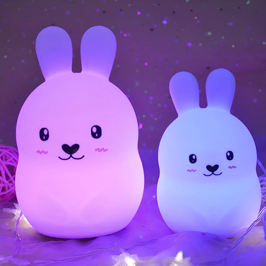 Silica gel LED nightlight with silicone shade, USB power, and two face styles: Happy and Smile