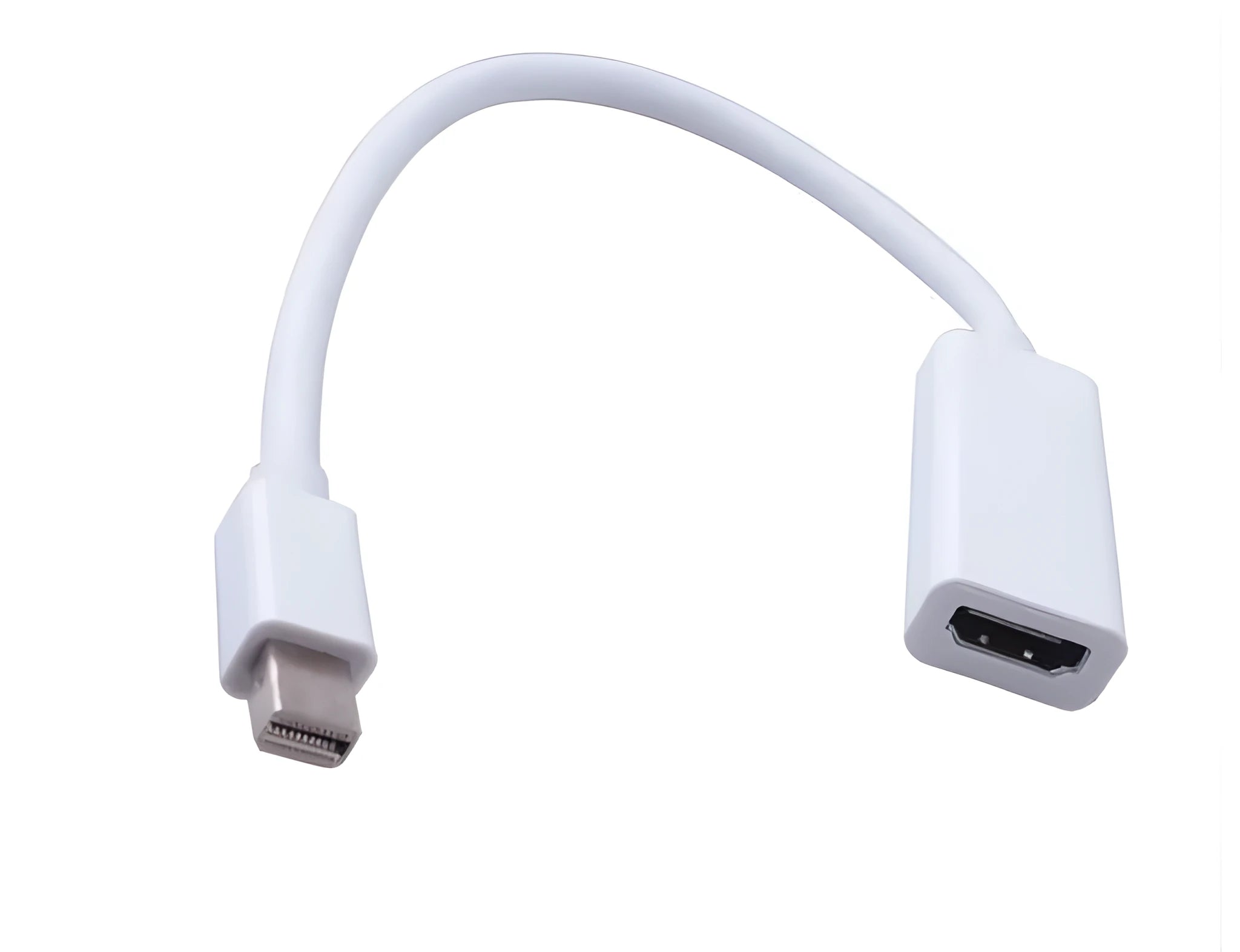 24cm Mini DisplayPort to HDMI adaptor cable with male Mini DP and female HDMI connectors