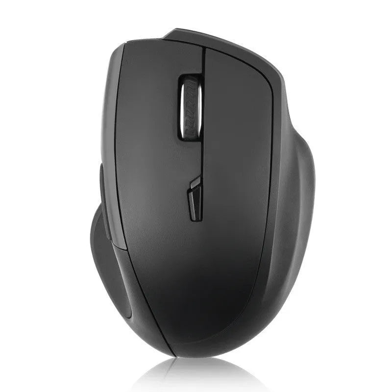 Black voice wireless optical mouse with seven buttons and USB receiver