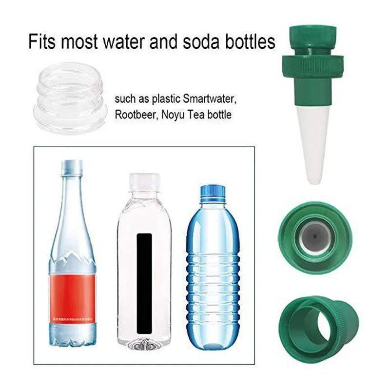 Green ceramic plant water dripper device for automatic irrigation with cola bottles