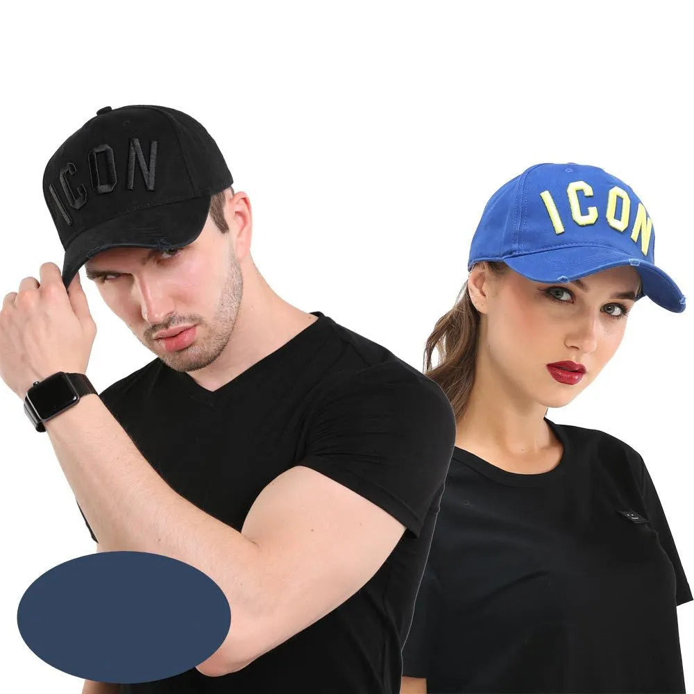 Cotton baseball cap with embroidered letters dome top style warp knit unisex design