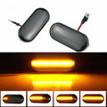 Flowing water style side turn signal lamp for Skoda Octavia 1U in blackened shell and crystal case options.