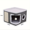 Dark grey double-layer foldable cat nest villa 39x39x32cm cloth cat house
