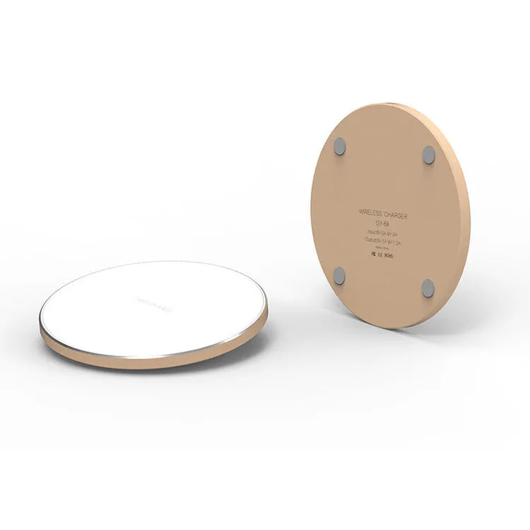 Ultra-thin wireless charging pad in four colour options showing 6.5mm slim profile