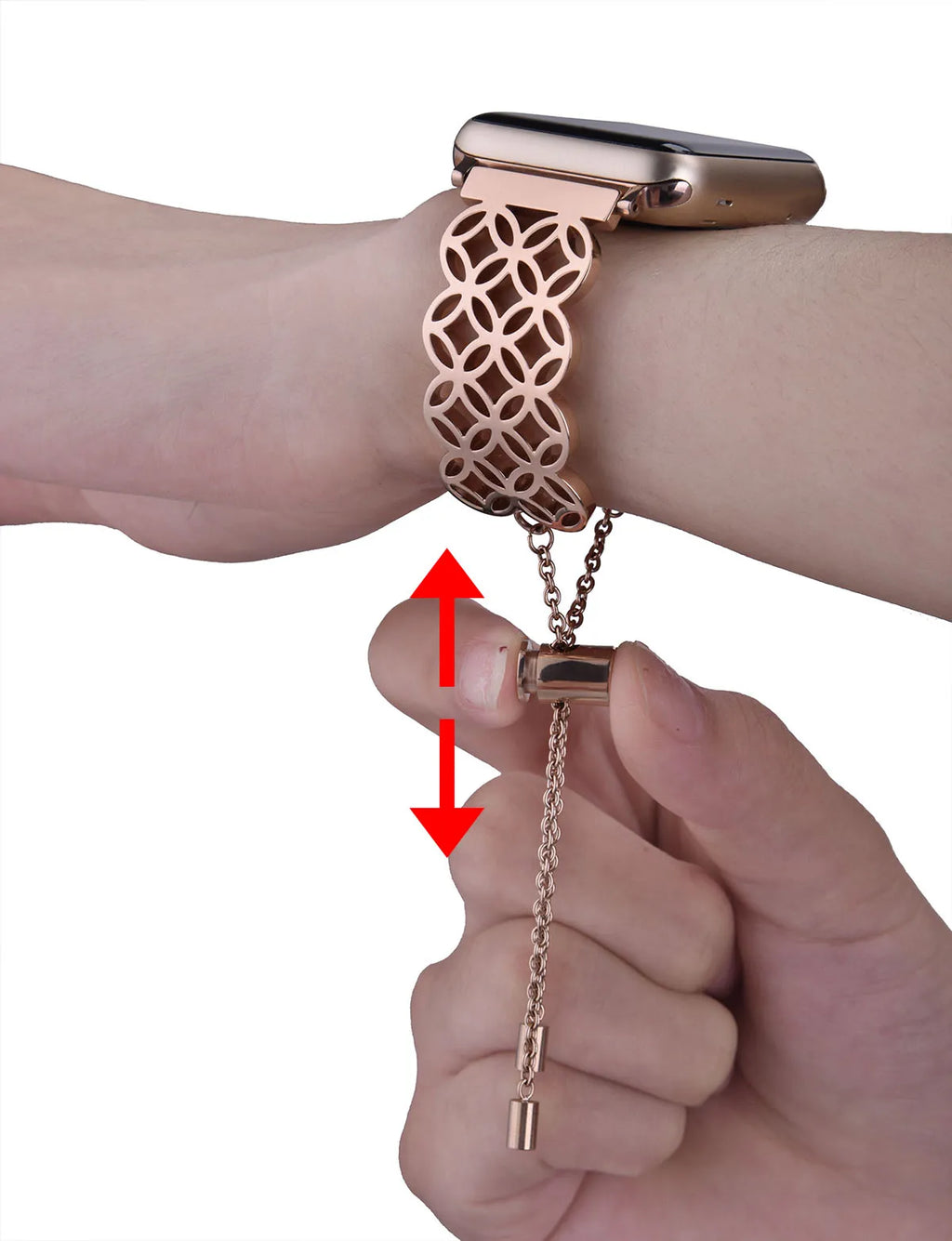 316L stainless steel butterfly flower watch strap for Apple Watch, silver colour, 42mm size