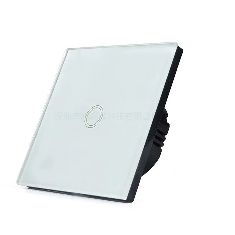 Tempered glass touch light switch in black, golden or white for 220V home lighting control
