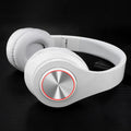 Wireless Bluetooth headset in five colour options showing head-mounted design with stereo earpieces