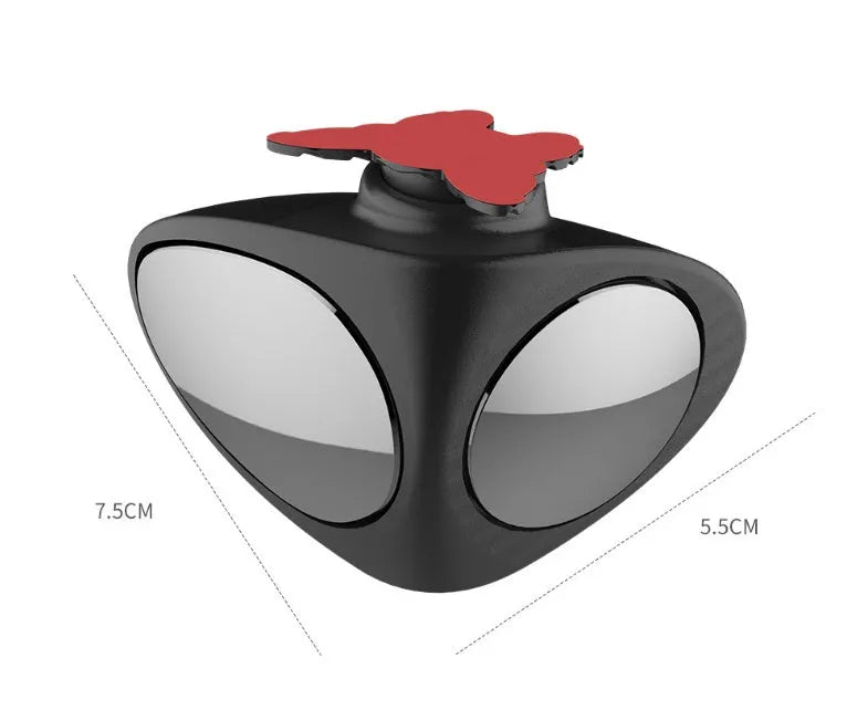 Double vision auxiliary mirror car rearview mirror glass ABS shell black triangular blind spot