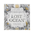 Lost Ocean DIY Coloring Book open to a detailed marine life page with coloured examples