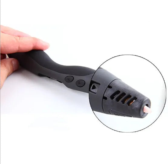 Plastic 3D printing pen 180mm in black colour for handheld 3D painting and graffiti