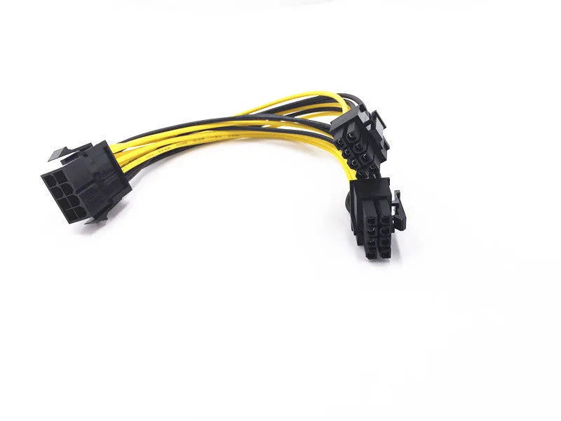 8PIN female to dual 8PIN male graphics card power extension cable with 21cm black cable