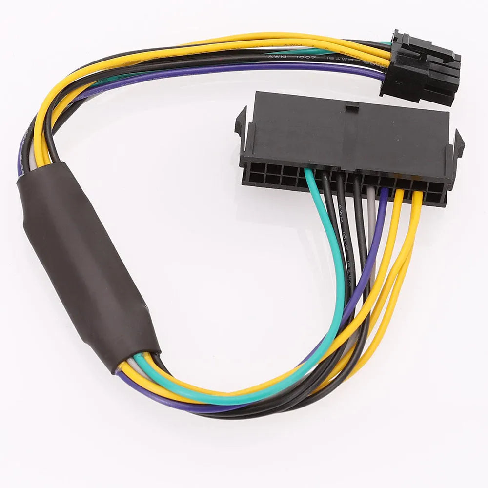 Black Dell Optiplex ATX 24-pin to 8-pin motherboard power adapter cable, 30 cm long