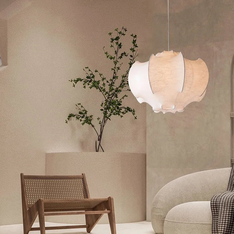 Square silk chandelier with iron frame, 40cm 50cm 60cm sizes, E27 fitting, for bedroom dining room