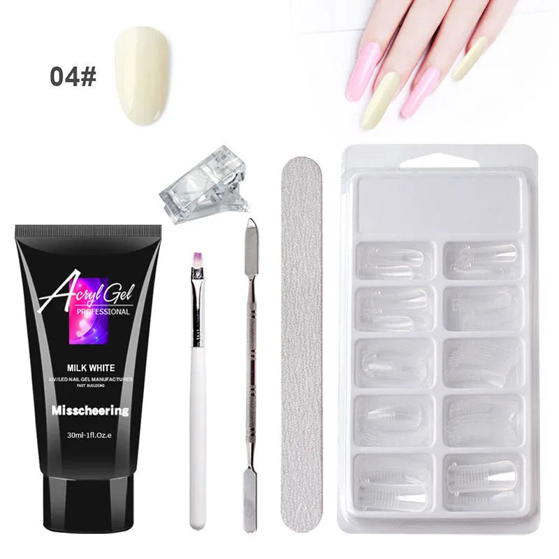 Painless extension gel nail art kit with quick model crystal gel in 30ml bottle