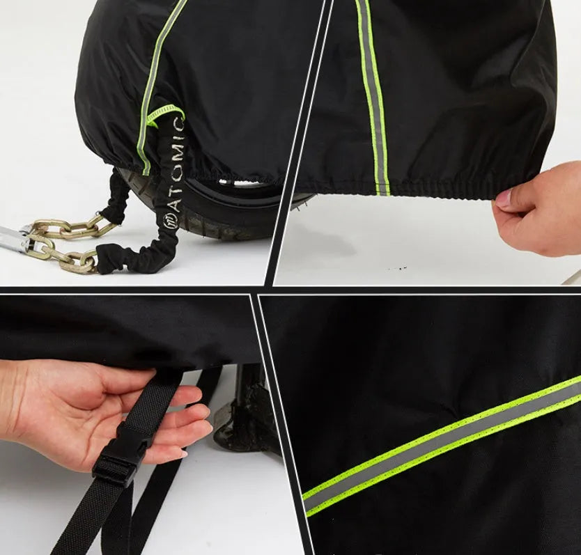 Thick motorcycle cover in nylon and PVC coating for outdoor storage with size options S to XXL