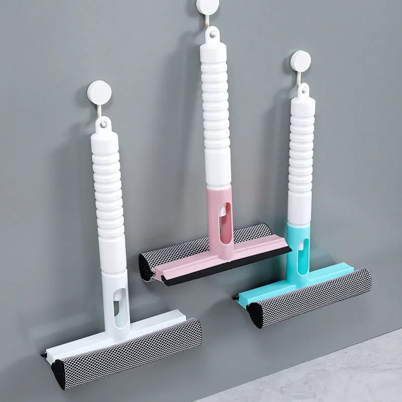 Multifunctional three-in-one TPR glass squeegee in green, pink, and white 94g 33x20x9cm