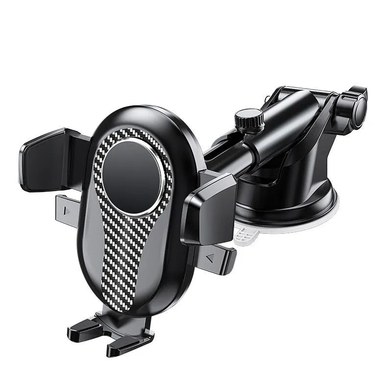 Car automatic lock extended suction phone bracket for universal mobile phones in black