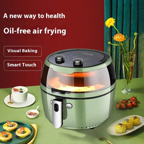 8L air fryer oven with mechanical buttons, nano-ceramic coating and EU conversion plug