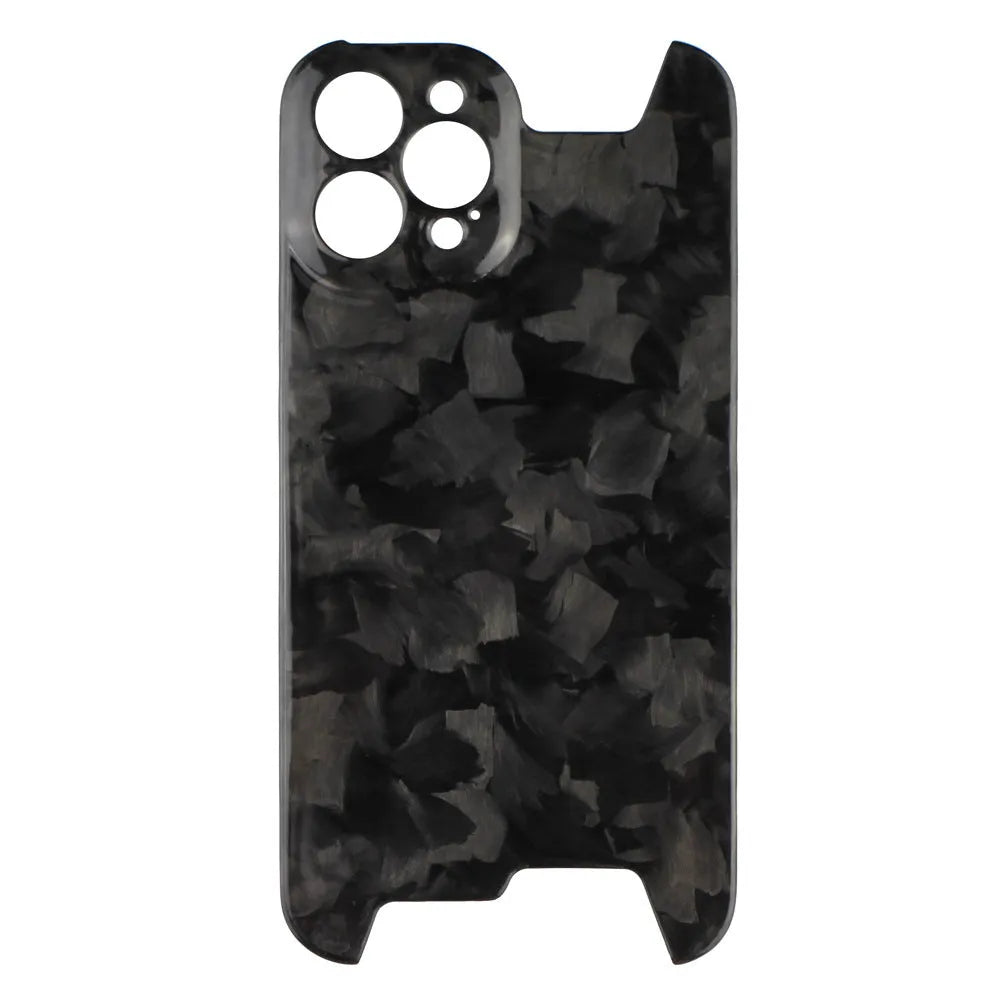 Black carbon fibre forged pattern phone shell for iPhone 12 Pro and 12 Pro Max, back cover type