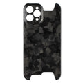 Black carbon fibre forged pattern phone shell for iPhone 12 Pro and 12 Pro Max, back cover type