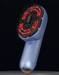 Atomized massage comb for the head with red LED light and USB Type-C charging port.