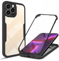 Flexible TPU iPhone case in holographic blue colour on an iPhone 14 Pro.