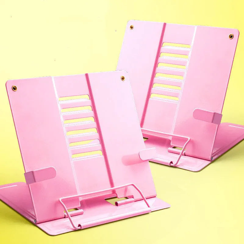 Primary school students telescopic bookshelf metal book stand in blue and pink 2-pack