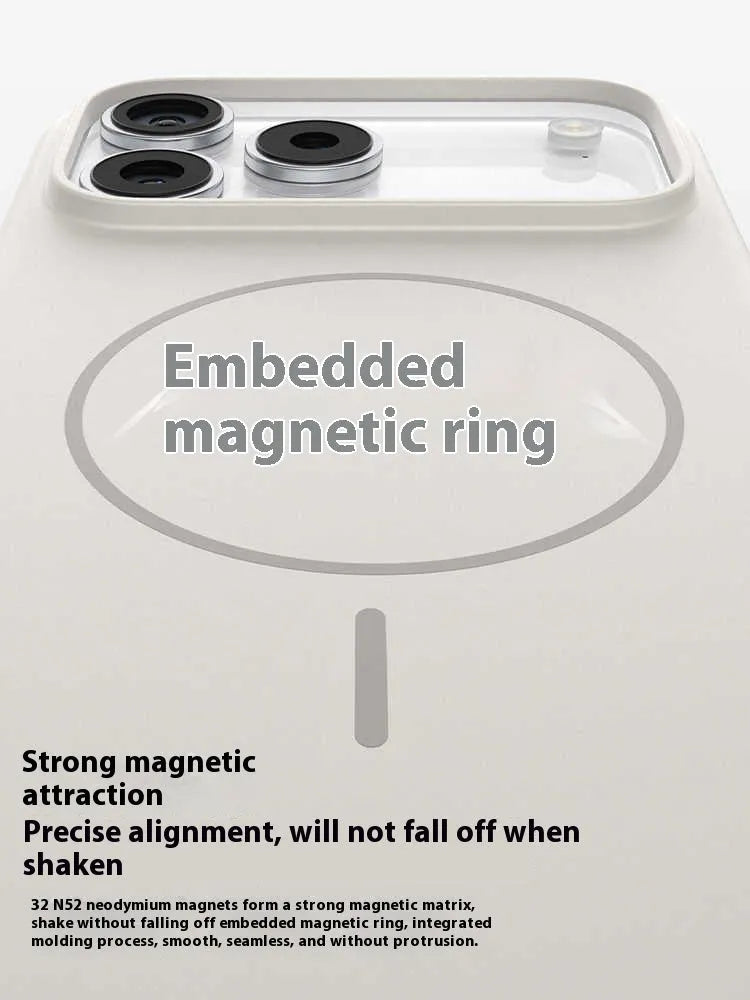 Frosted matte magnetic MagSafe phone case for iPhone 17 series in black colour.