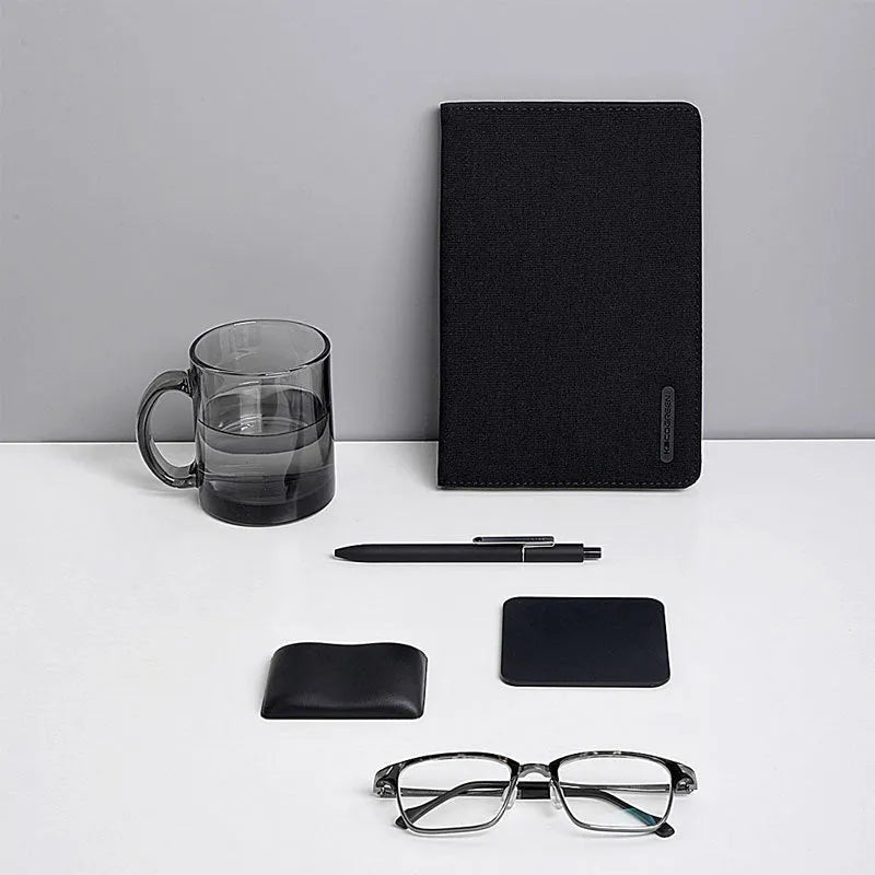 A5 notebook set with envelope, PU cover, and MIDOT neutral pen in black color