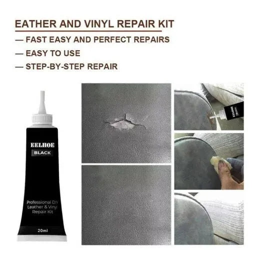 Leather repair paste tube 15.2 x 4.1cm for furniture, car seats, and leather accessories