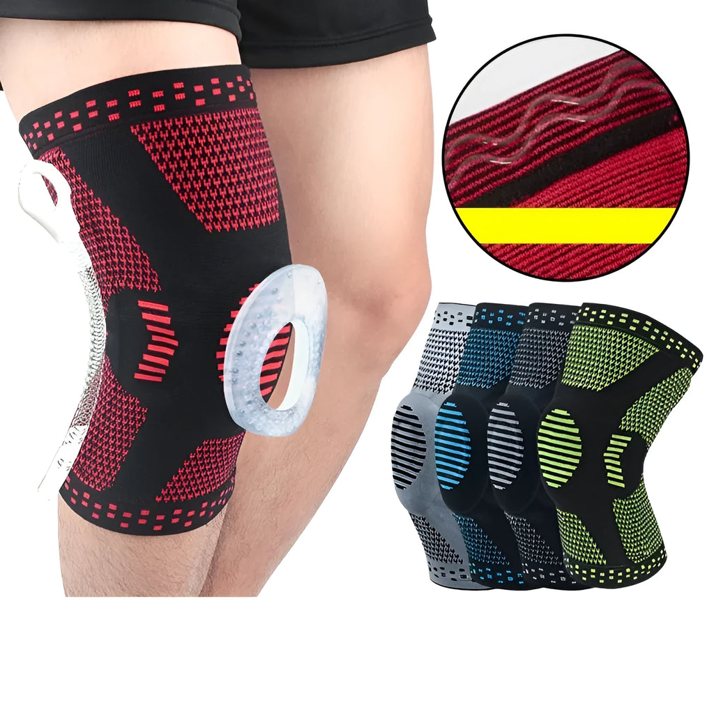 Knee patella protector brace with silicone spring cushion for basketball sports