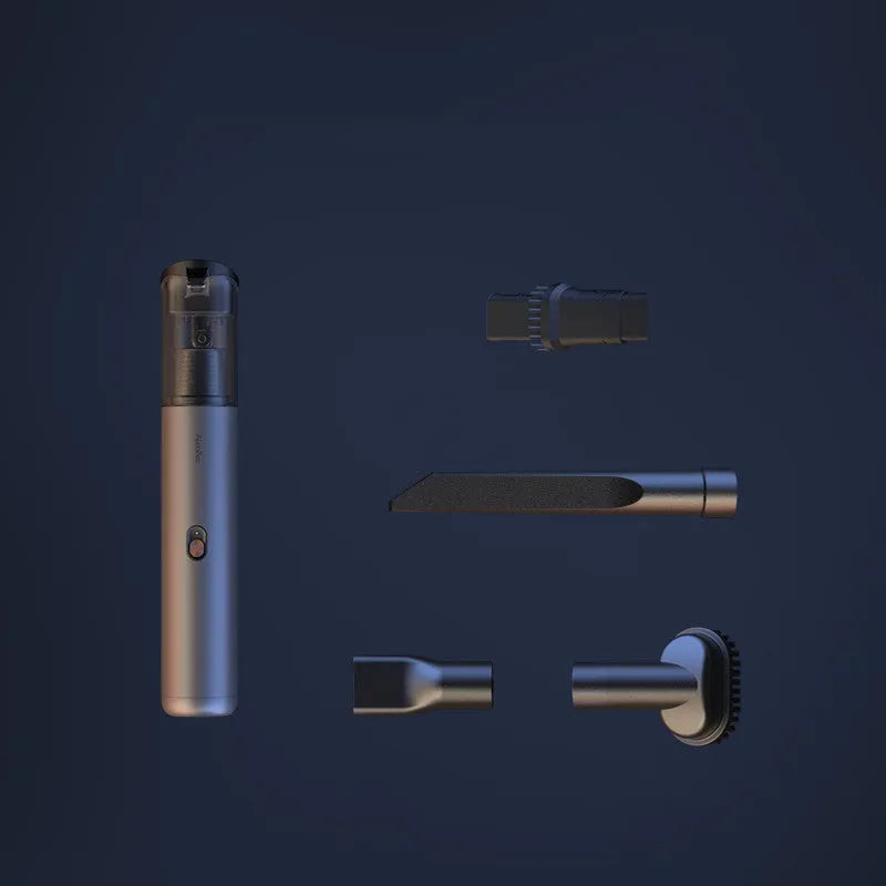 Handheld car vacuum cleaner with 7000Pa suction, 2000mAh battery, 100ml dust box, aluminium alloy and PC body
