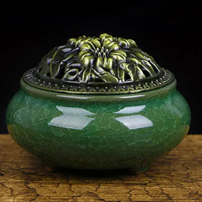 Ceramic retro package incense burner in multiple colours for home decor and meditation