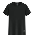 Ice silk quick-drying round neck slim fit top in black, grey, hole blue, light blue, navy blue or white, sizes S to 5XL
