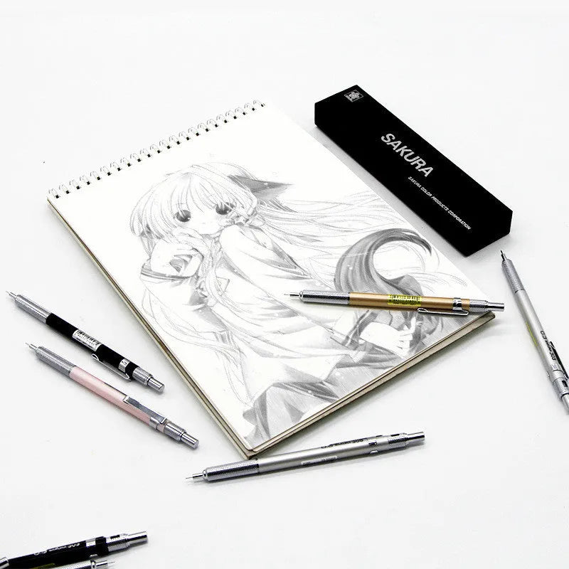 Metal mechanical pencil in gold, silver, black or pink with 0.5mm or 0.3mm lead size options