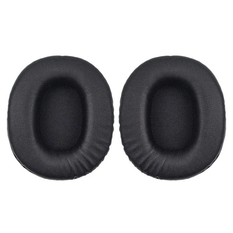 A pair of black PU leather replacement headphone covers for Sony 1R model.