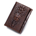 Genuine leather men's short wallet with driver's licence slot in solid colour black