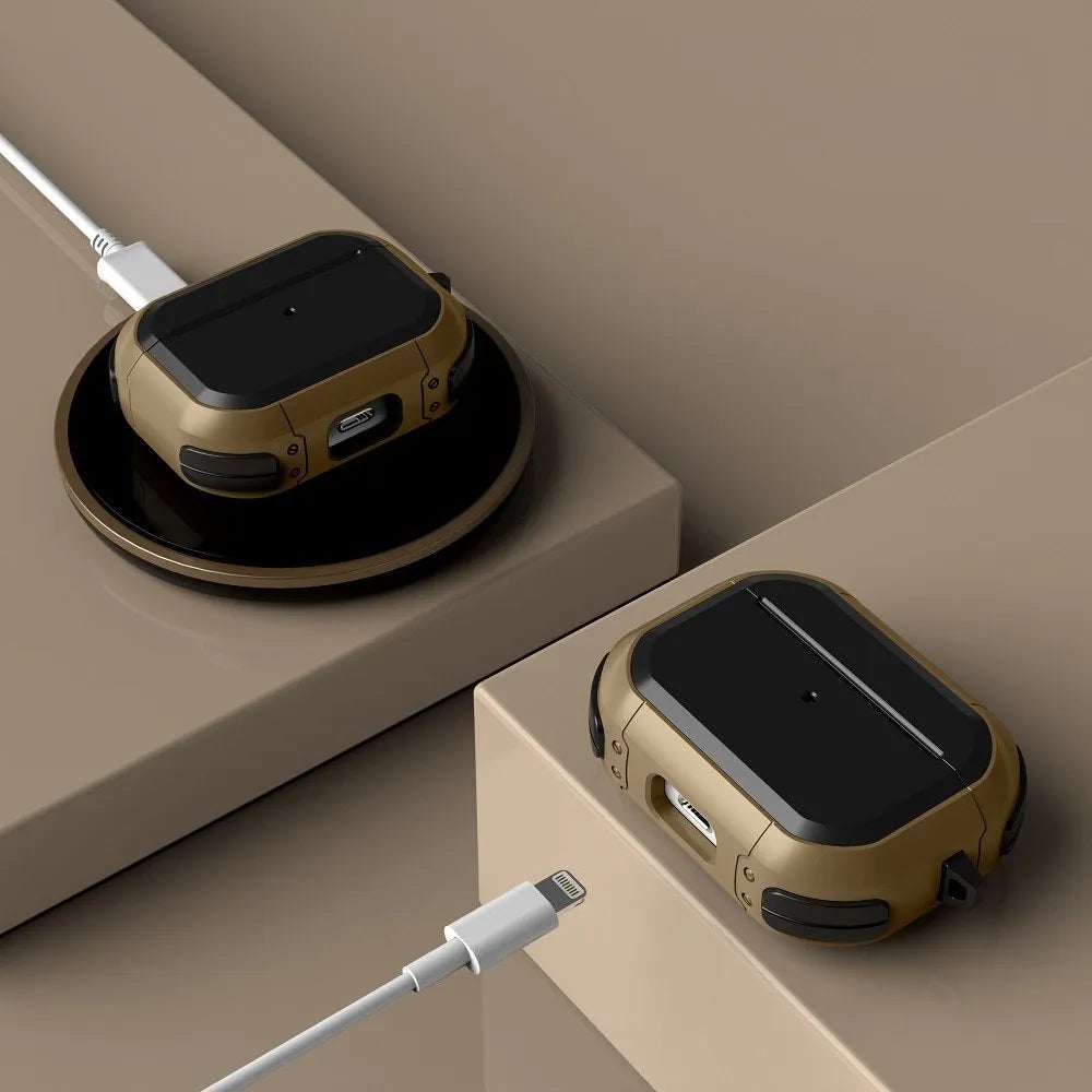 AirPods 1, 2 and Pro protective shell case in multiple colours showing TPU and PC construction