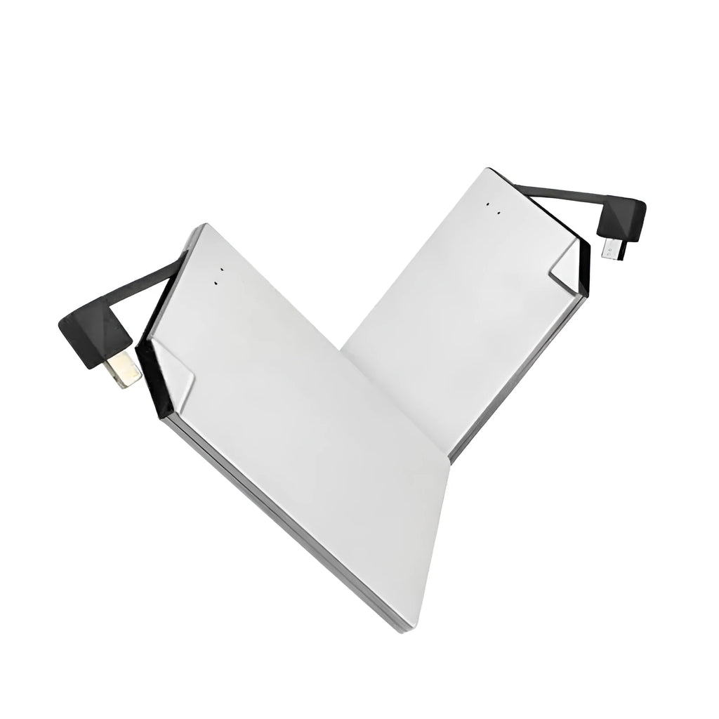 Silver graphene battery power bank with 4000mAh capacity and slim aluminium design