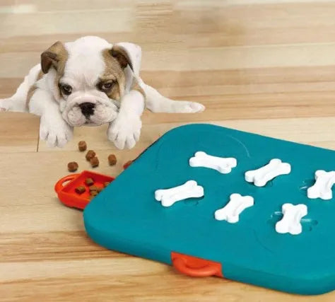 Blue plastic pet treasure hunt puzzle food spill toy for dogs and cats, 100g interactive feeder