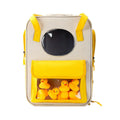 Large capacity breathable canvas pet backpack, 30x20x41cm, canvas leather mesh, two styles including five little yellow ducks