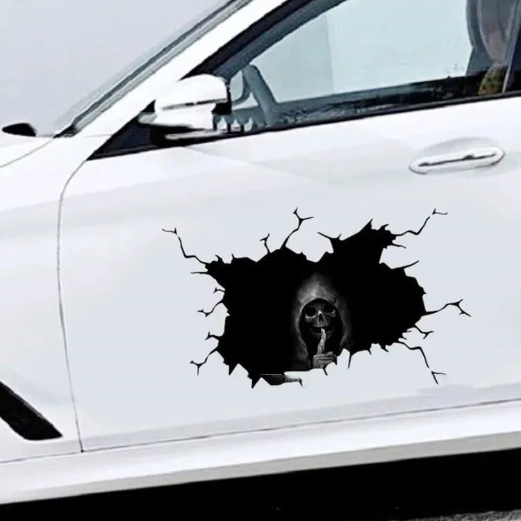 Skull car body sticker 30x20cm in PET or PVC with strong adhesion for body modification
