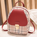 One shoulder diagonal phone bag in PU fabric shown in one of five colours: black, blue, brown, pink, or red.