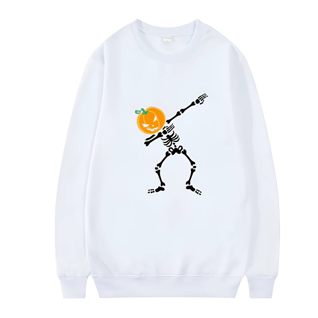 Women's printed cotton crew neck long sleeve top in multiple colours on a size chart.