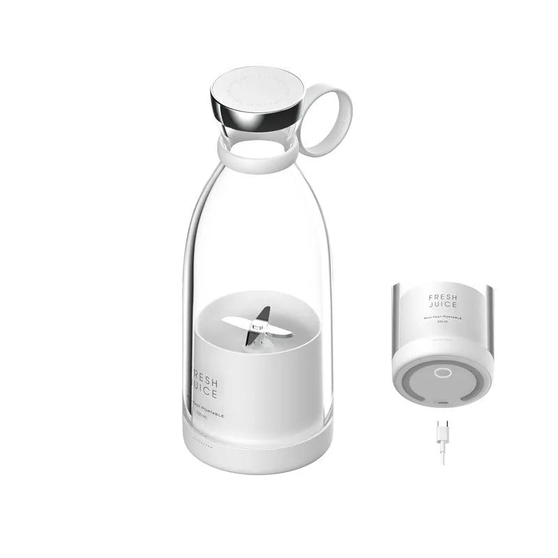 USB magnetic charging mini juicing cup 350ml plastic portable travel juice maker with dual blades
